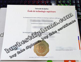 fake École de technologie supérieure diplôme, University of Quebec diploma,